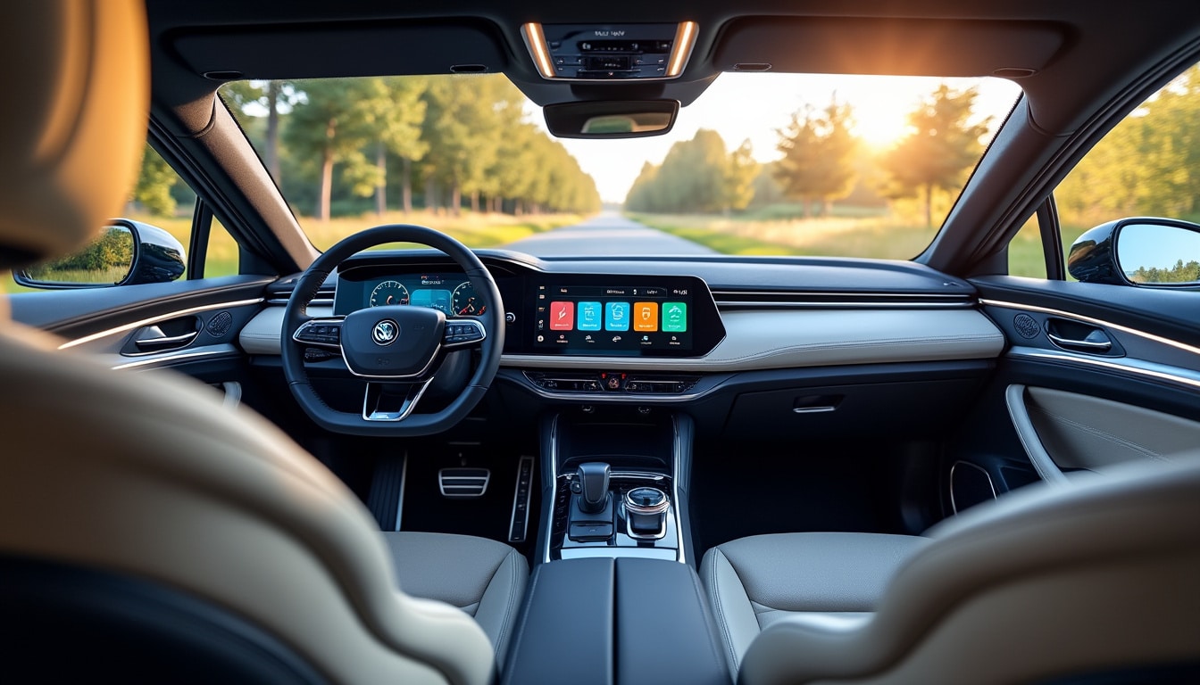 découvrez le skoda vision 7s, un véhicule innovant qui mise sur une interface familiale intuitive pour une expérience de conduite connectée et conviviale.